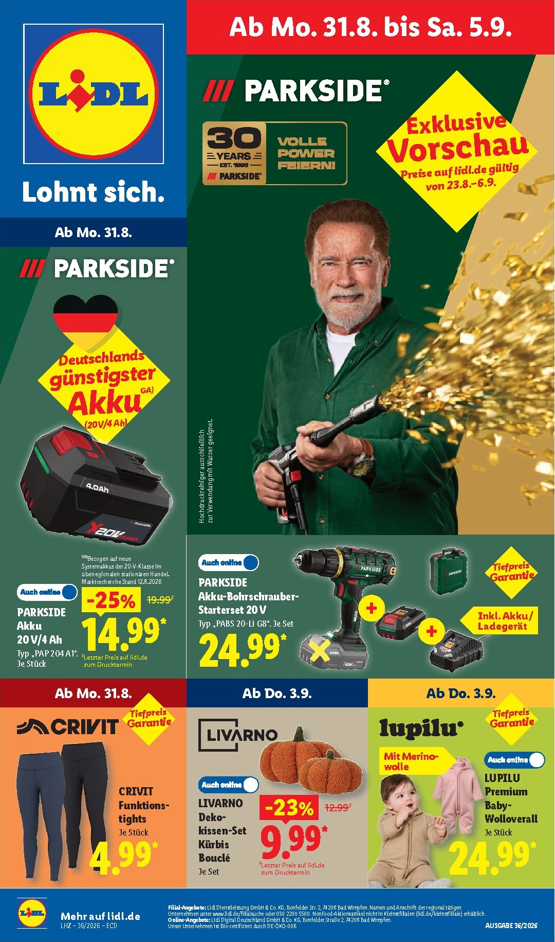 Lidl - Nonfood Prospekt nächste Woche – von Montag 31.08.2026 bis Samstag 05.09.2026