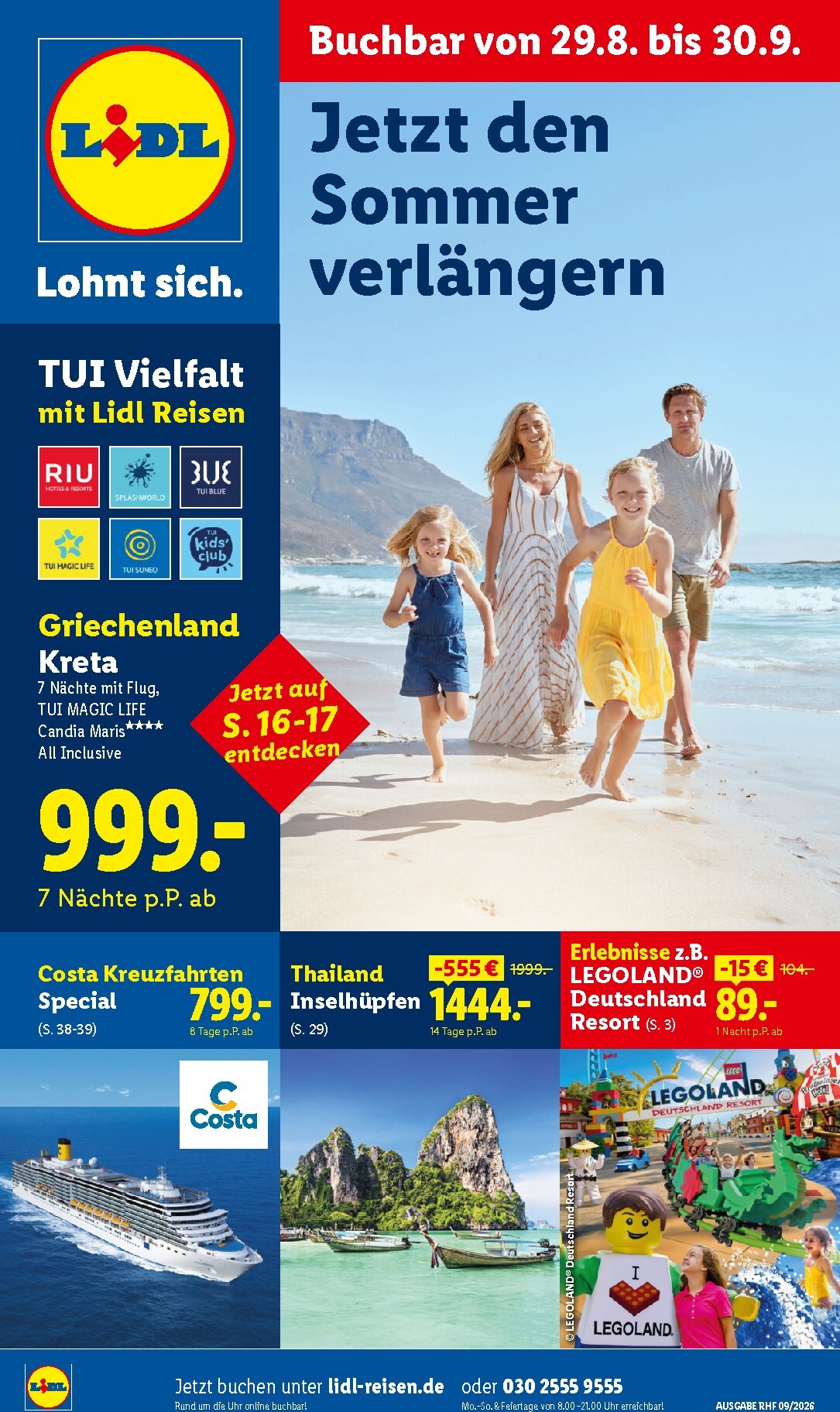 Lidl - Reise-Highlights Prospekt nächste Woche – von Samstag 29.08.2026 bis Mittwoch 30.09.2026