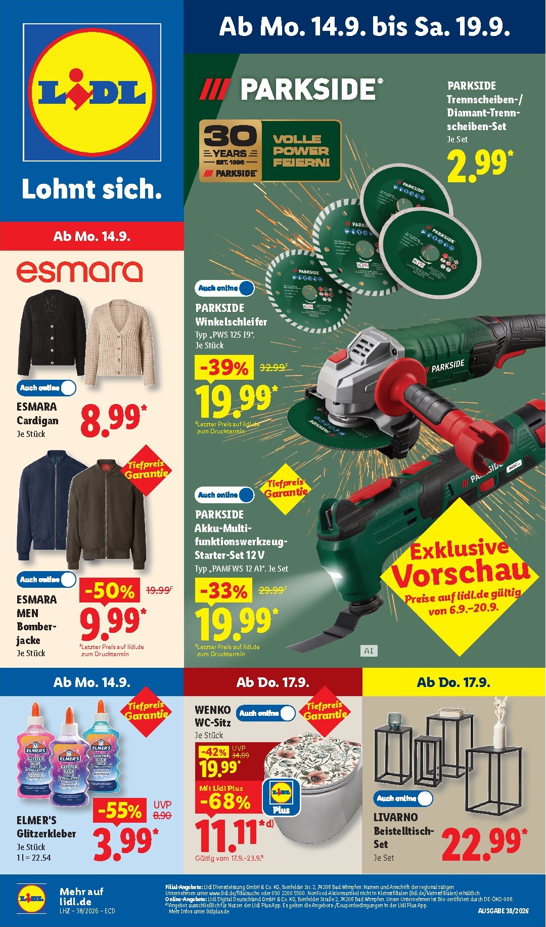 Lidl - Nonfood Prospekt nächste Woche – von Montag 14.09.2026 bis Samstag 19.09.2026