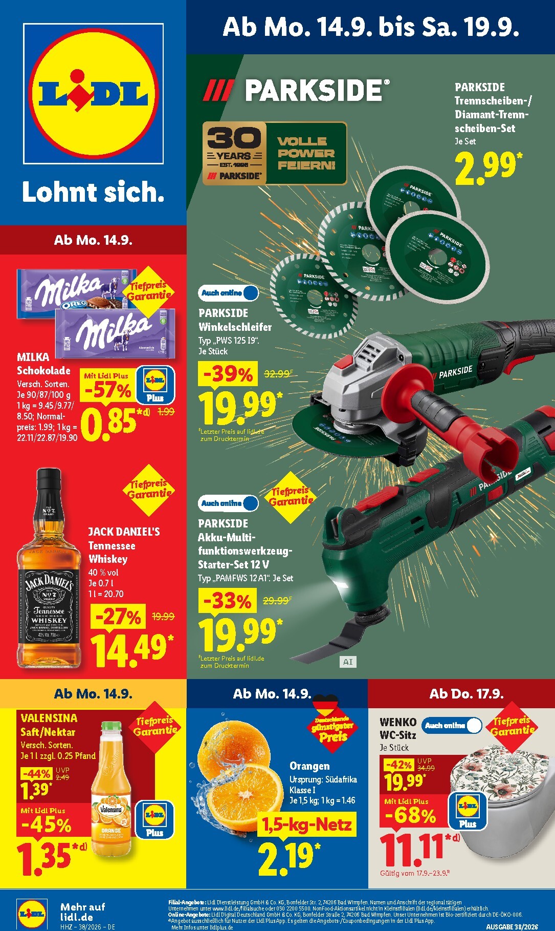 Lidl Prospekt – von Montag 14.09.2026 bis Samstag 19.09.2026
