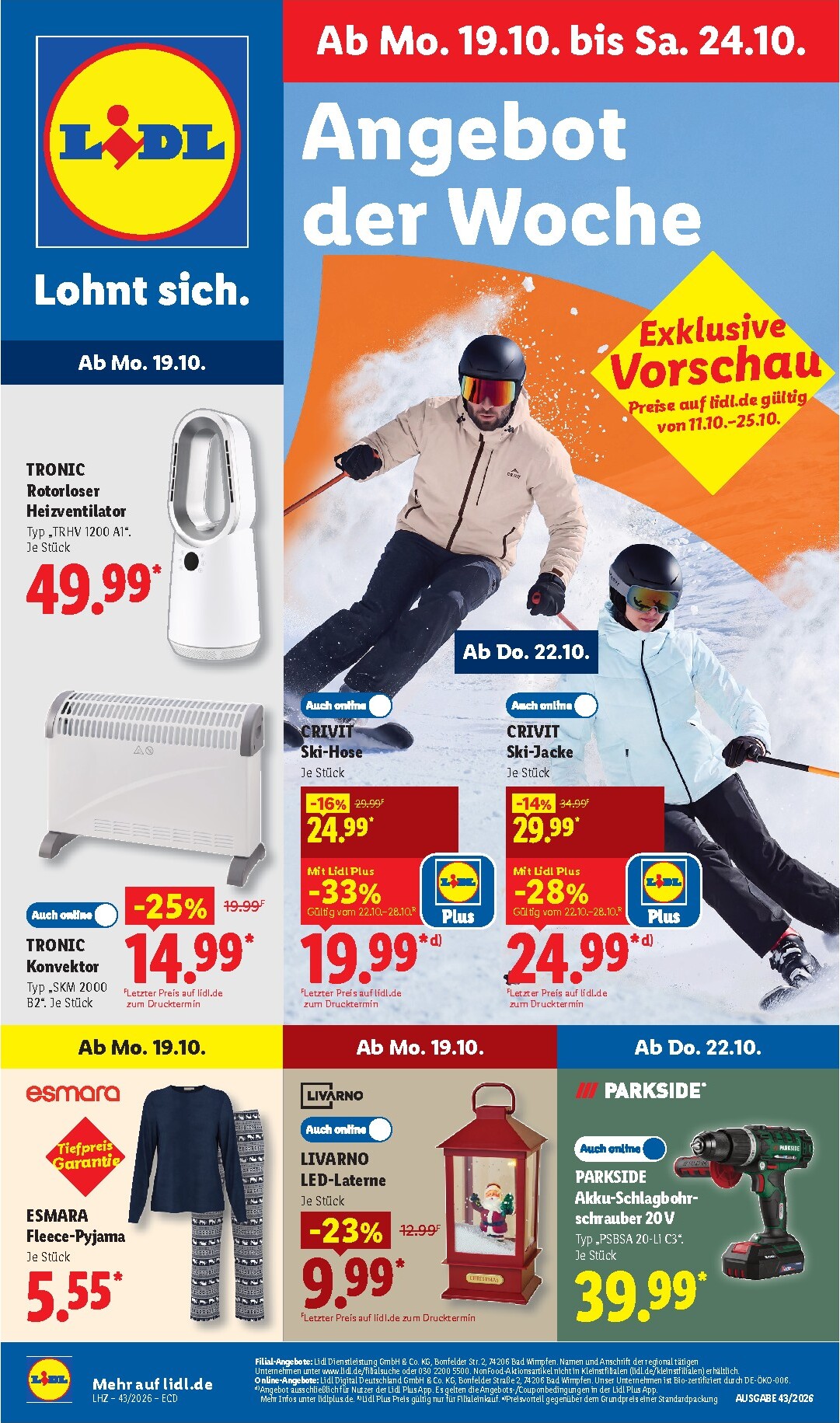 Lidl - Angebot der Woche Prospekt nächste Woche – von Montag 19.10.2026 bis Samstag 24.10.2026