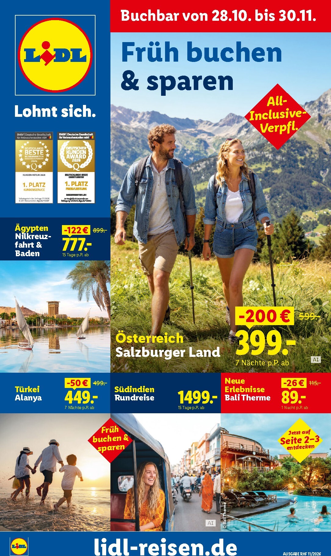 Lidl - Reise-Highlights Prospekt – von Mittwoch 28.10.2026 bis Montag 30.11.2026