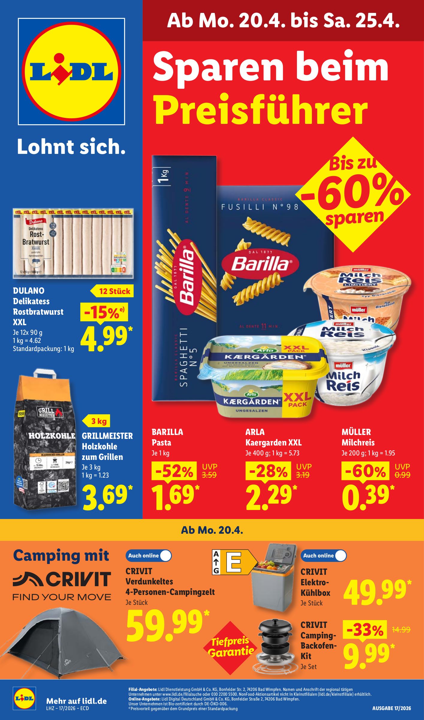 Lidl Prospekt nächste Woche – von Montag 20.04.2026 bis Samstag 25.04.2026