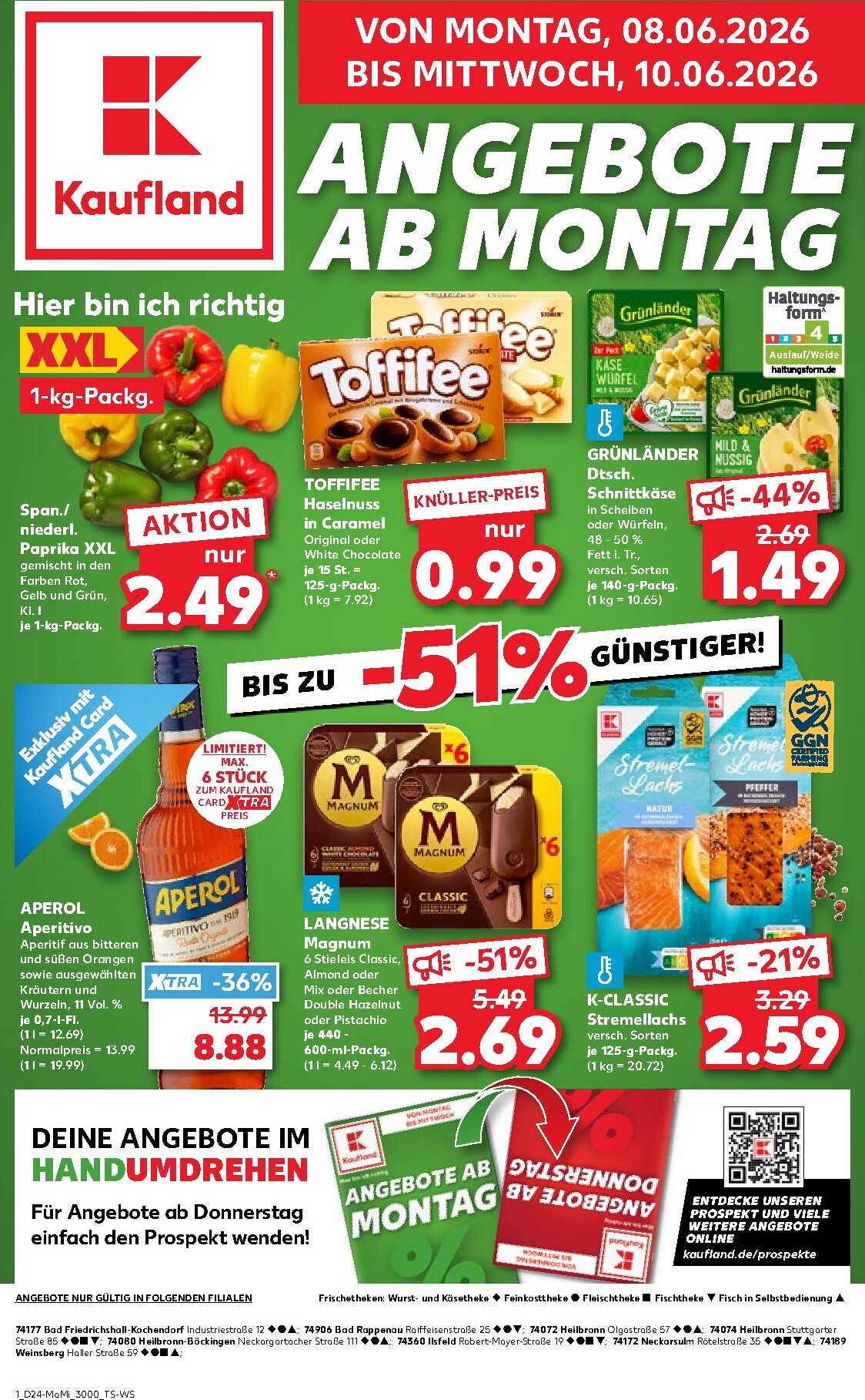 Kaufland - Angebote ab Montag Prospekt nächste Woche – von Montag 08.06.2026 bis Mittwoch 10.06.2026
