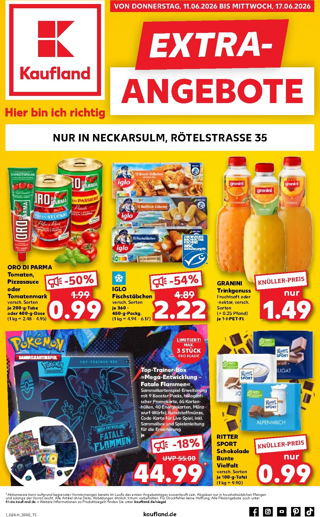Kaufland - Neckarsulm Prospekt nächste Woche – von Donnerstag 11.06.2026 bis Mittwoch 17.06.2026