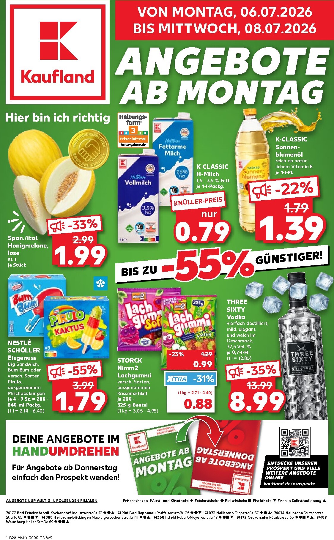 Kaufland - Angebote ab Montag Prospekt nächste Woche – von Montag 06.07.2026 bis Mittwoch 08.07.2026