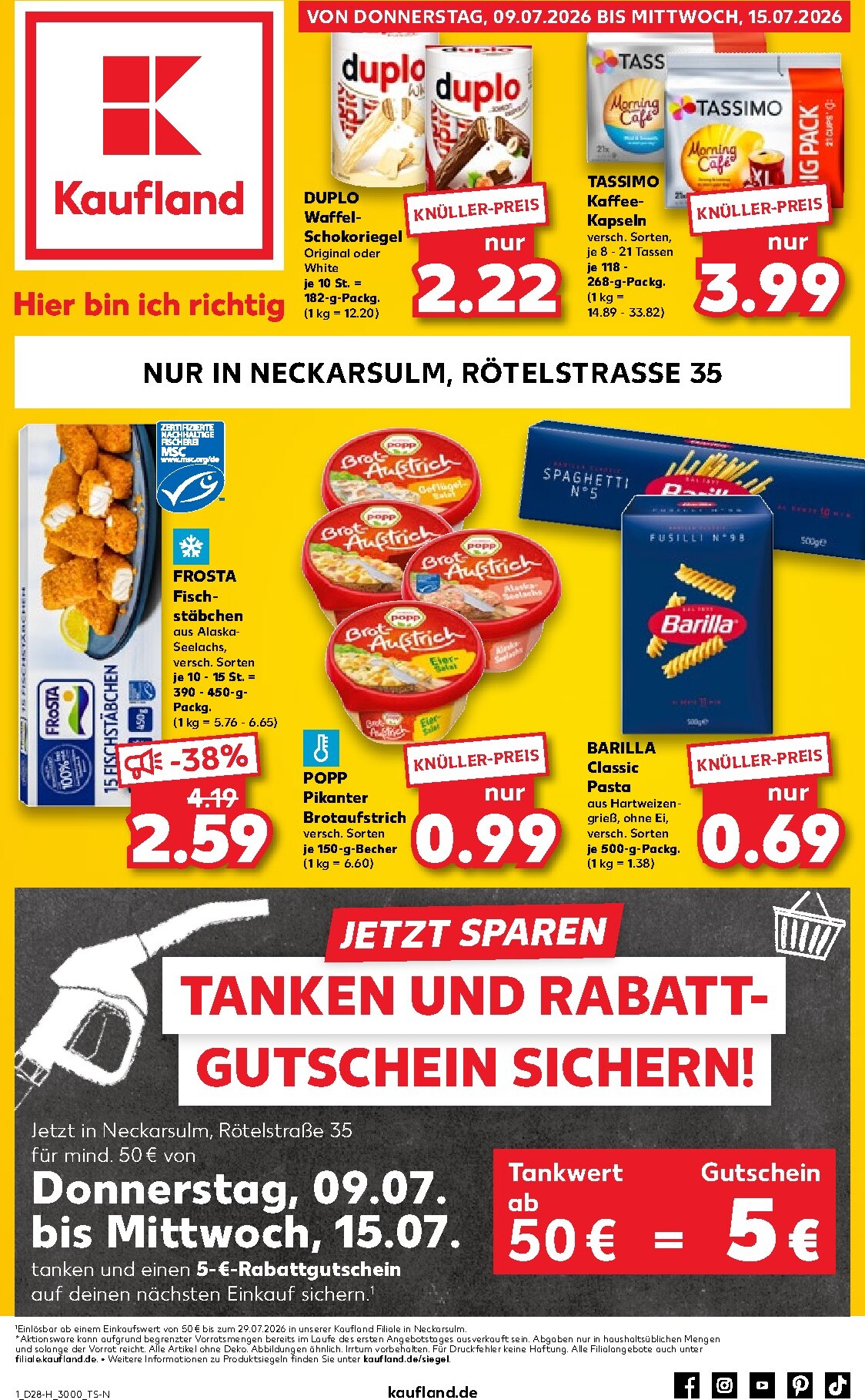 Kaufland - Neckarsulm Prospekt nächste Woche – von Donnerstag 09.07.2026 bis Mittwoch 15.07.2026