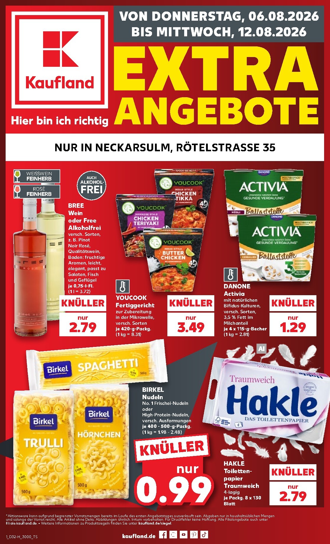 Kaufland - Neckarsulm Prospekt nächste Woche – von Donnerstag 06.08.2026 bis Mittwoch 12.08.2026