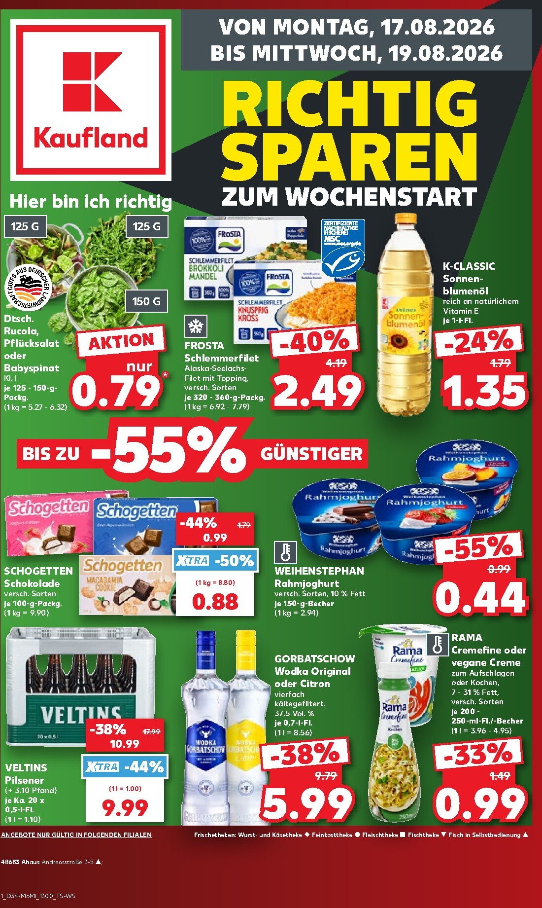 Kaufland - Richtig Sparen Prospekt nächste Woche – von Montag 17.08.2026 bis Mittwoch 19.08.2026