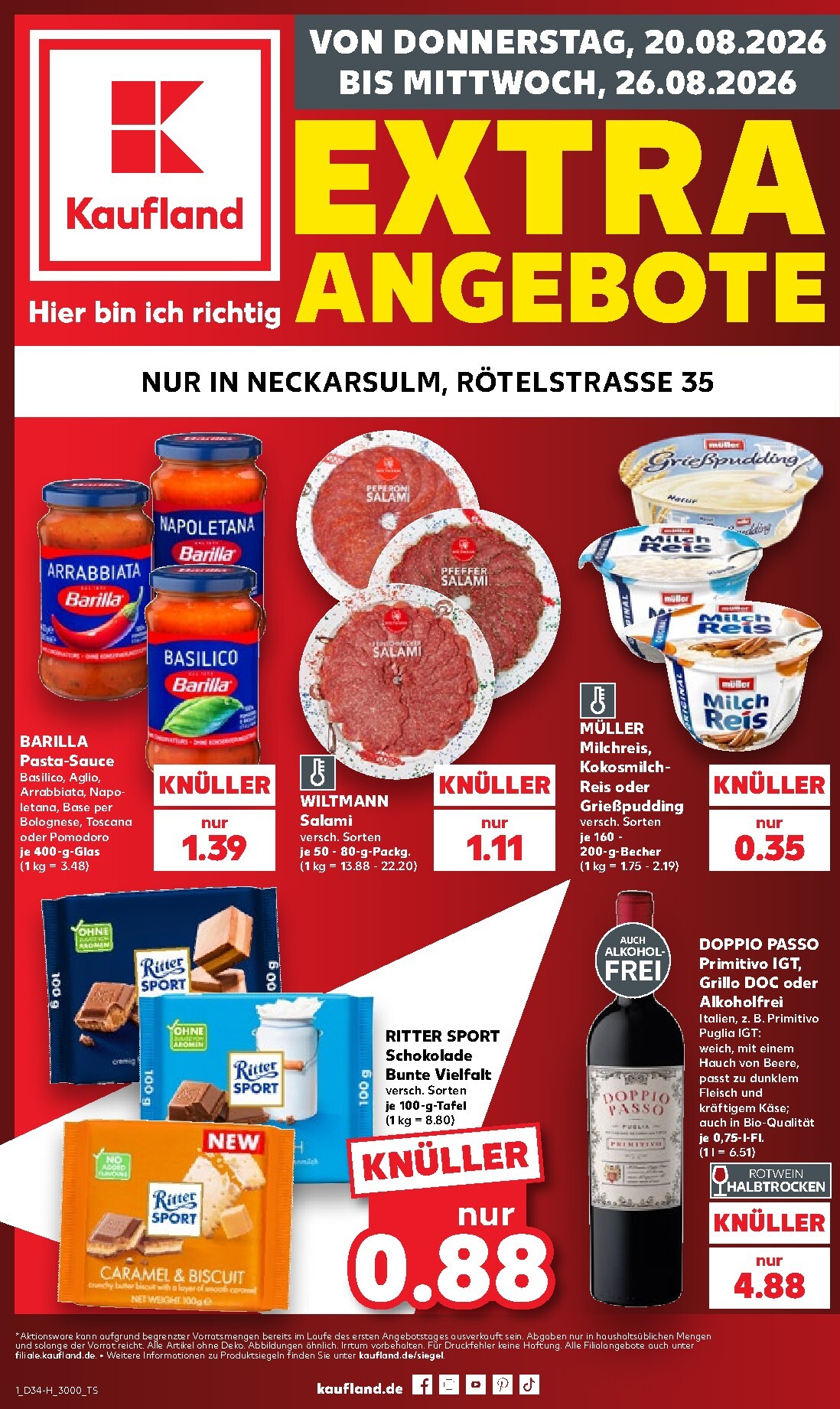 Kaufland - Neckarsulm Prospekt nächste Woche – von Donnerstag 20.08.2026 bis Mittwoch 26.08.2026