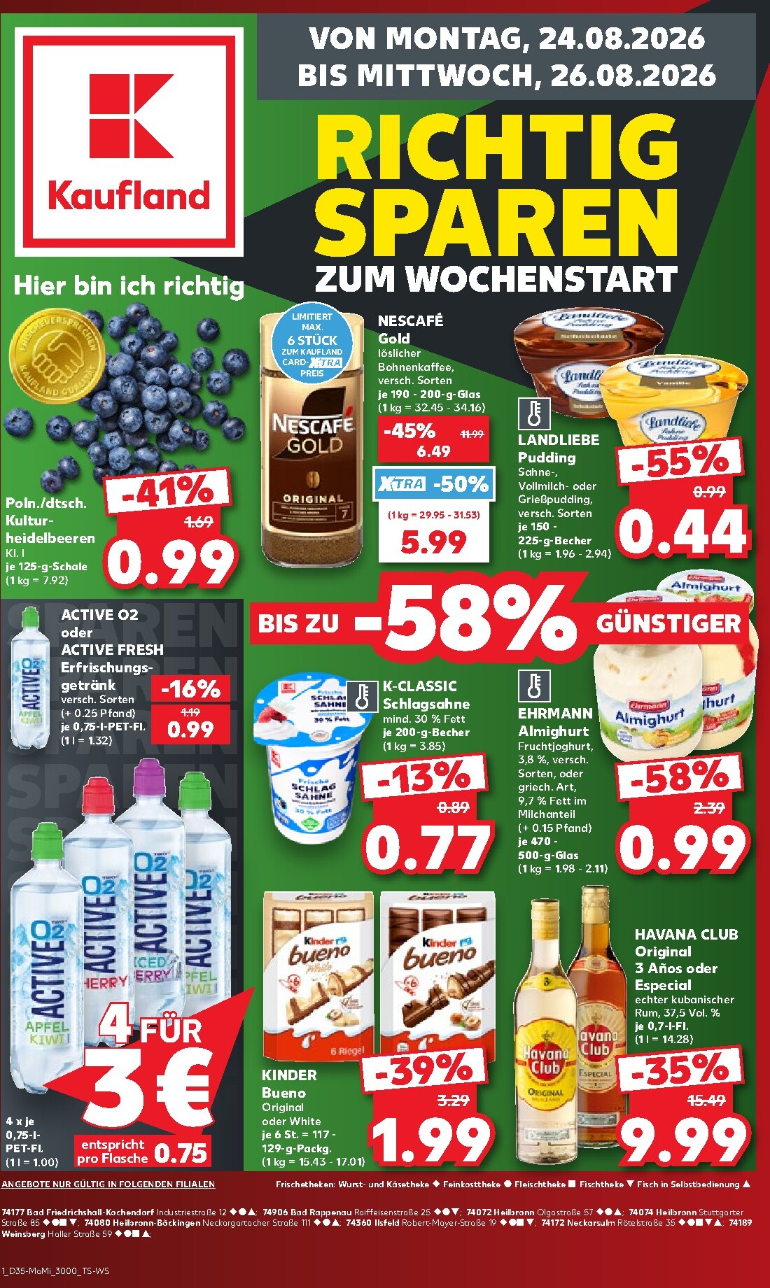 Kaufland - Richtig Sparen Prospekt nächste Woche – von Montag 24.08.2026 bis Mittwoch 26.08.2026