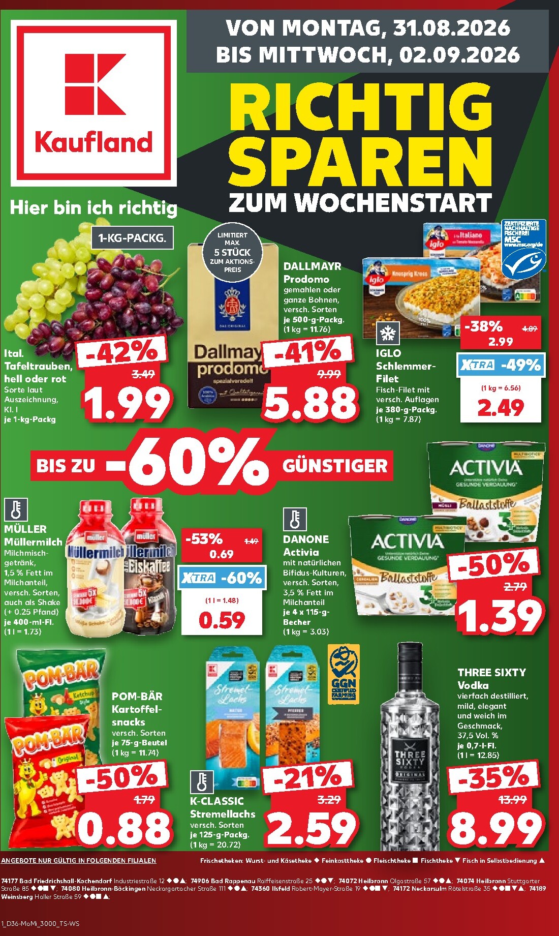Kaufland - Richtig Sparen Prospekt nächste Woche – von Montag 31.08.2026 bis Mittwoch 02.09.2026