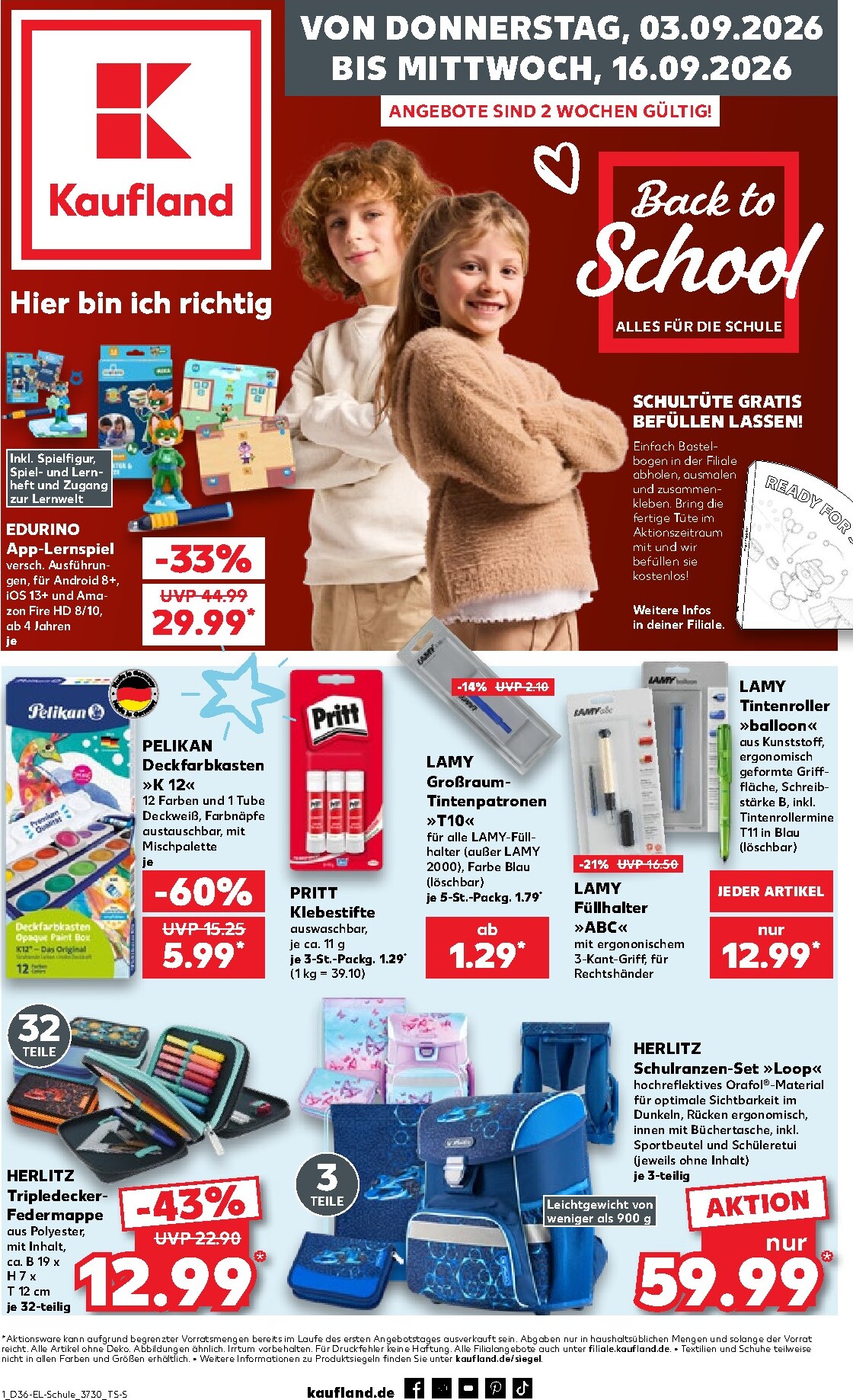 Kaufland - Back to School Prospekt nächste Woche – von Donnerstag 03.09.2026 bis Mittwoch 16.09.2026