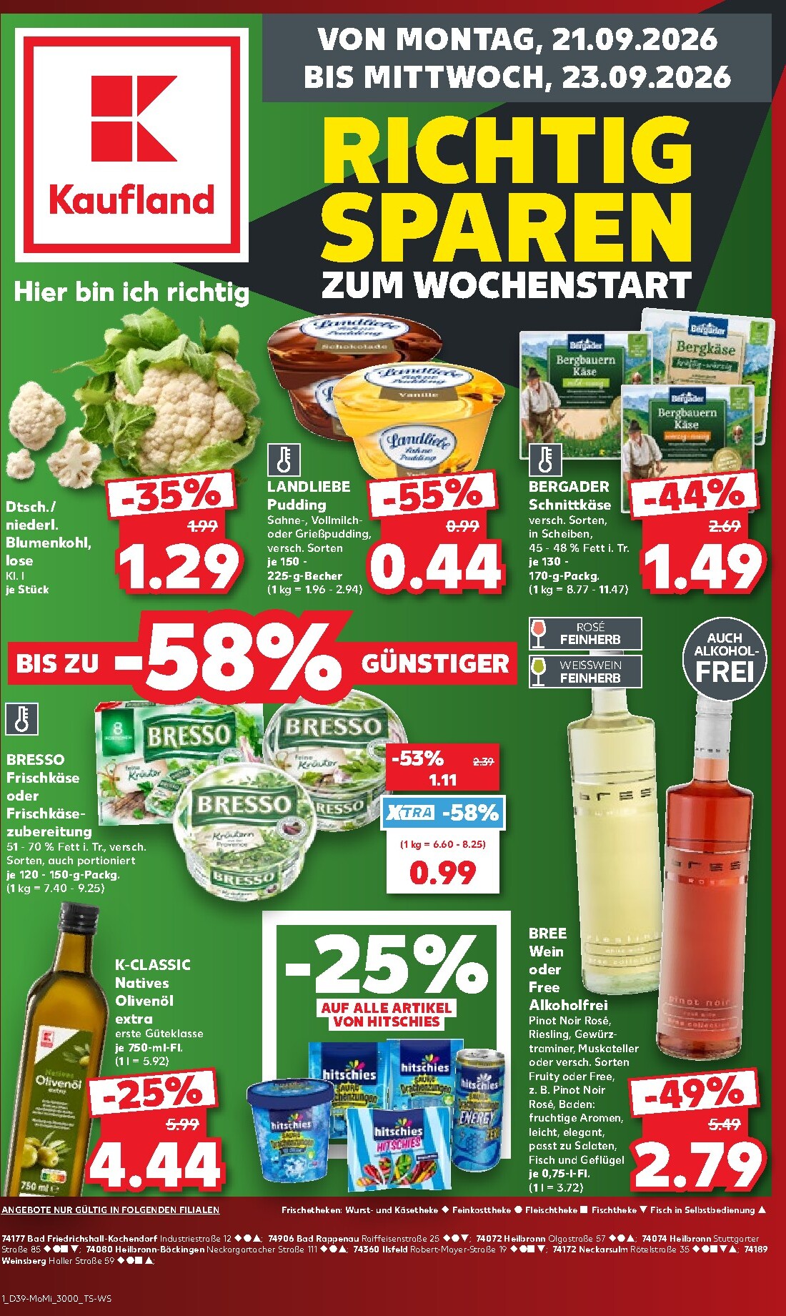 Kaufland - Richtig Sparen Prospekt nächste Woche – von Montag 21.09.2026 bis Mittwoch 23.09.2026