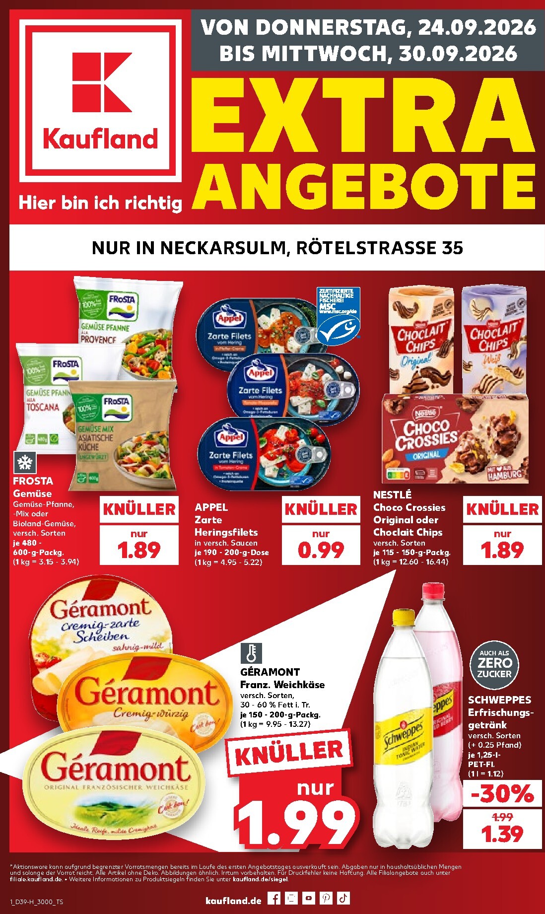Kaufland - Neckarsulm Prospekt nächste Woche – von Donnerstag 24.09.2026 bis Mittwoch 30.09.2026