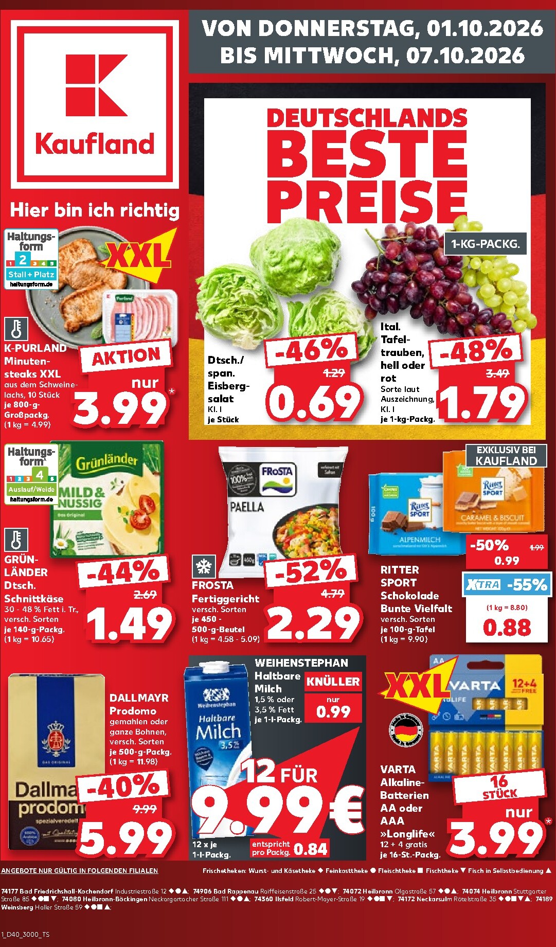 Kaufland Prospekt nächste Woche – von Donnerstag 01.10.2026 bis Mittwoch 07.10.2026