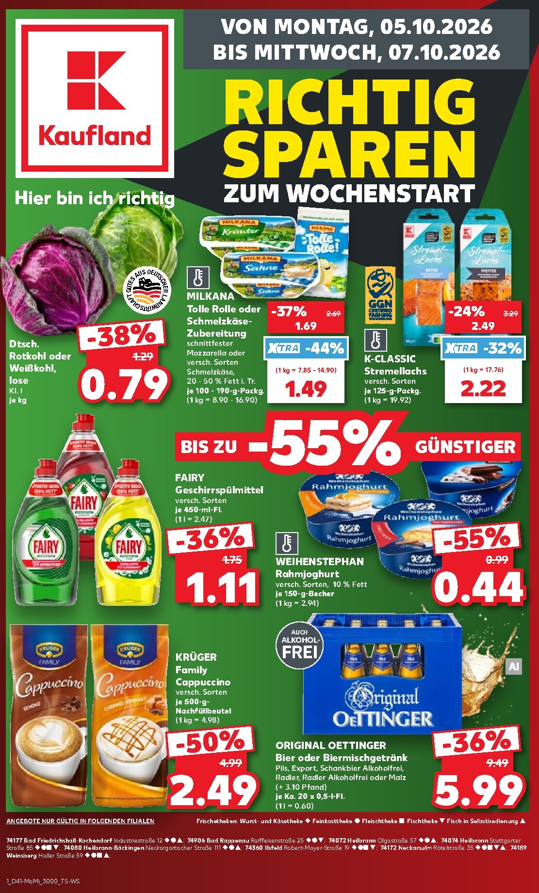 Kaufland Německo - Richtig Sparen Zum Wochenstart Prospekt nächste Woche – von Montag 05.10.2026 bis Mittwoch 07.10.2026