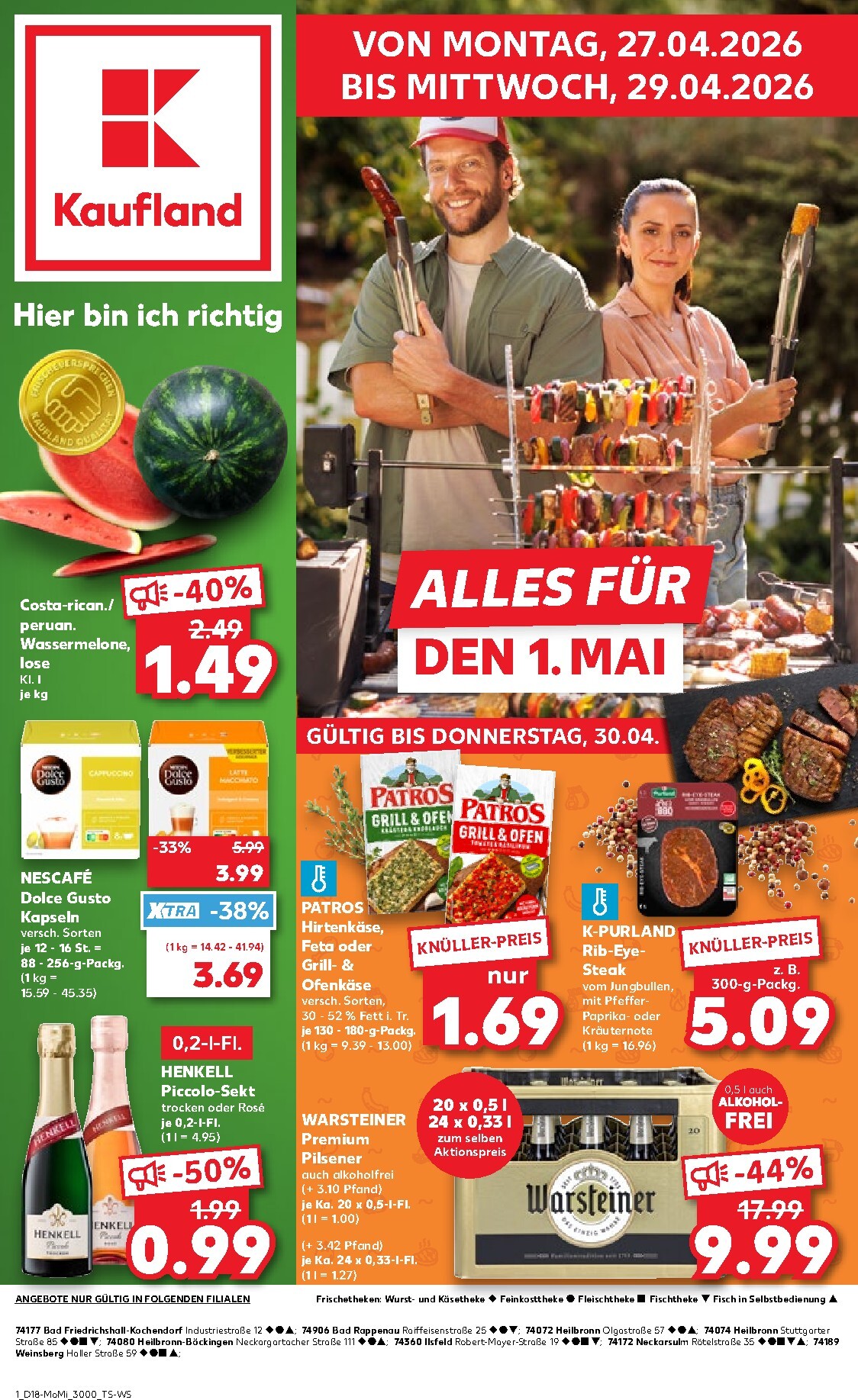 Kaufland Prospekt nächste Woche – von Montag 27.04.2026 bis Mittwoch 29.04.2026