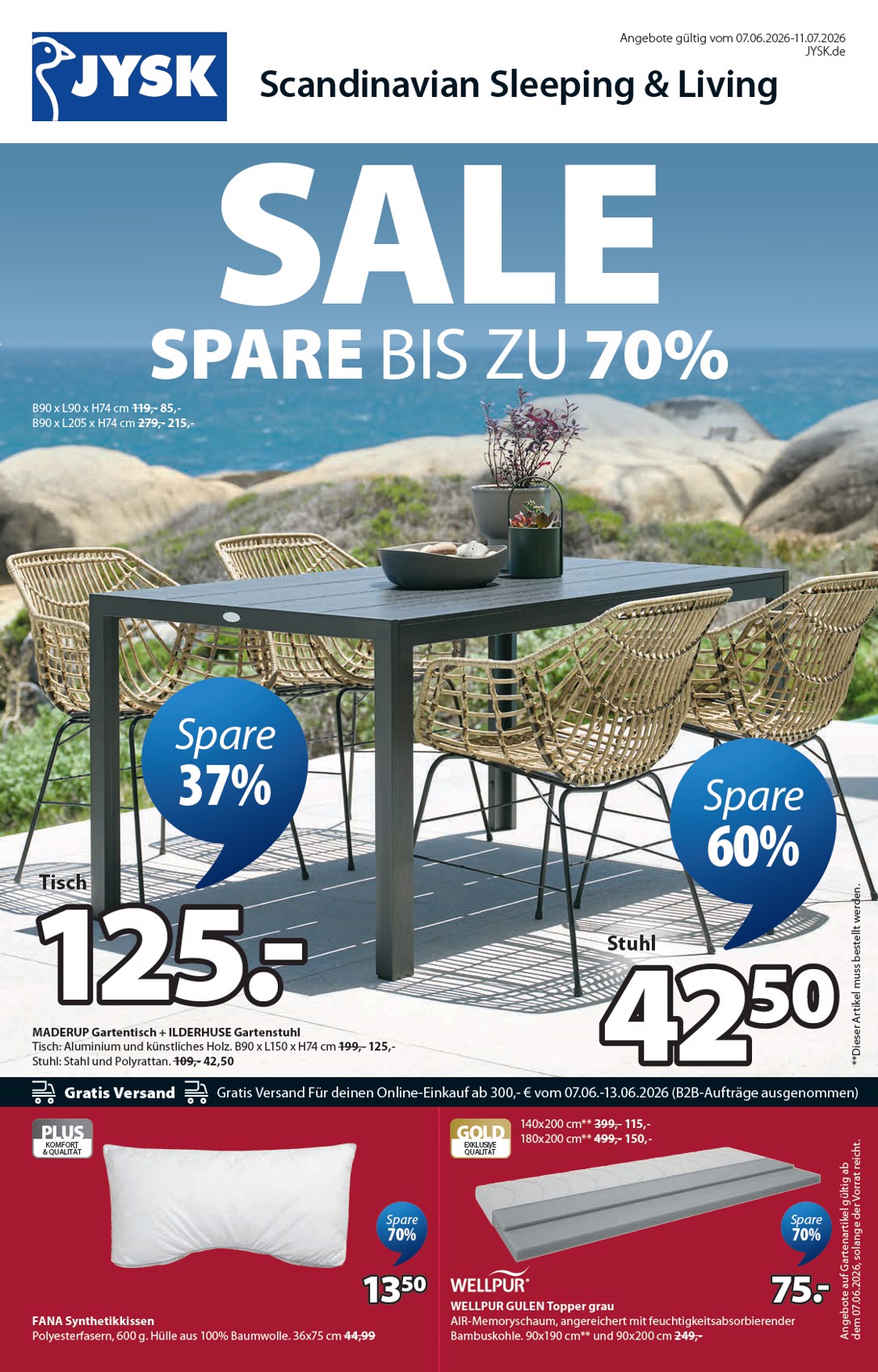 JYSK Prospekt – von Sonntag 07.06.2026 bis Samstag 11.07.2026