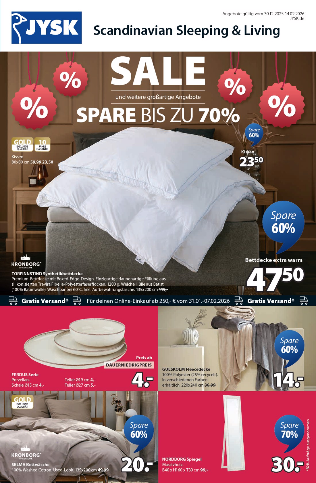 JYSK - Großartige Angebote-Prospekt gültig vom 30.12.2025 bis 14.02.2026