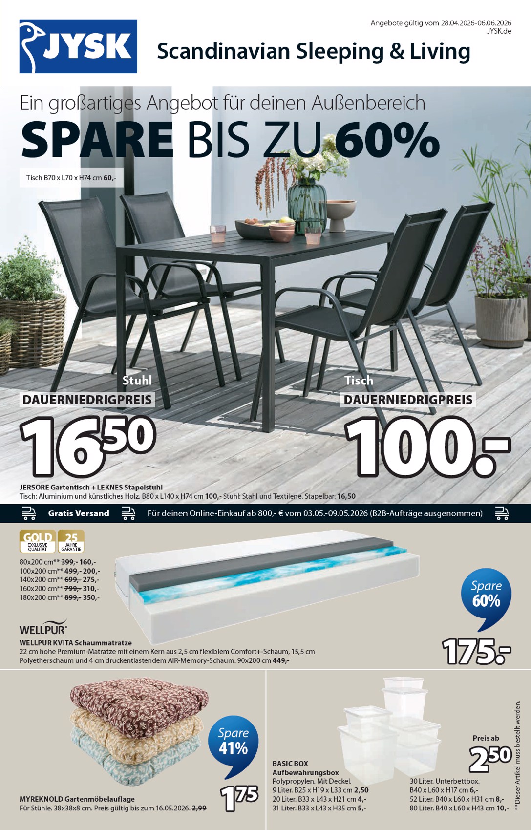JYSK Prospekt – von Dienstag 28.04.2026 bis Samstag 06.06.2026