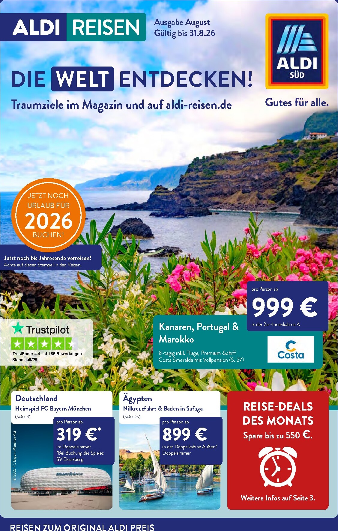 ALDI SÜD - Reisemagazin Prospekt nächste Woche – von Montag 03.08.2026 bis Montag 31.08.2026