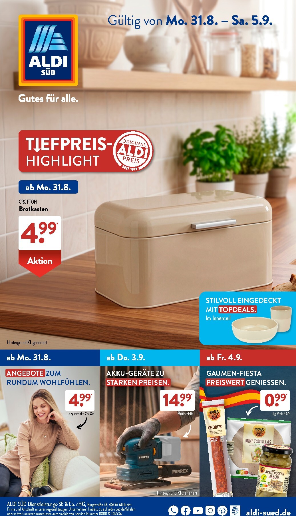 ALDI SÜD Prospekt nächste Woche – von Montag 31.08.2026 bis Samstag 05.09.2026