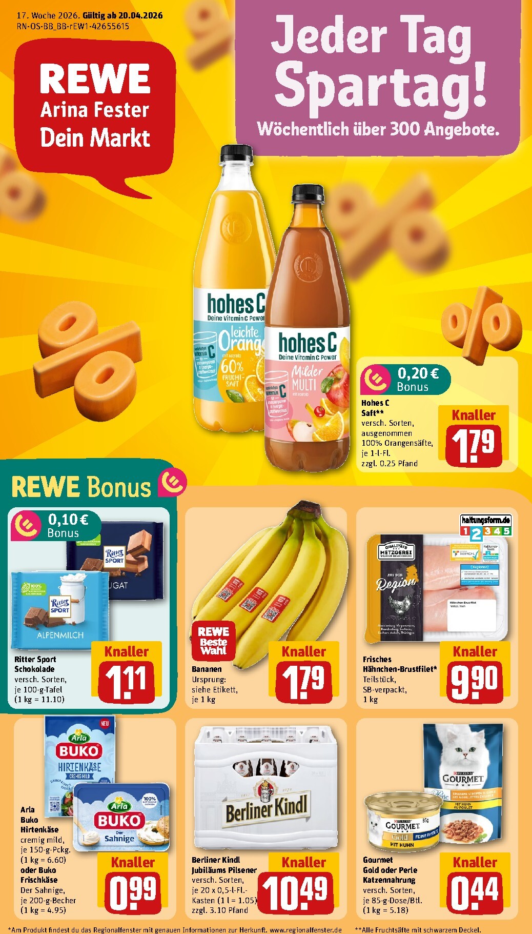 Rewe Prospekt nächste Woche – von Montag 20.04.2026 bis Sonntag 26.04.2026