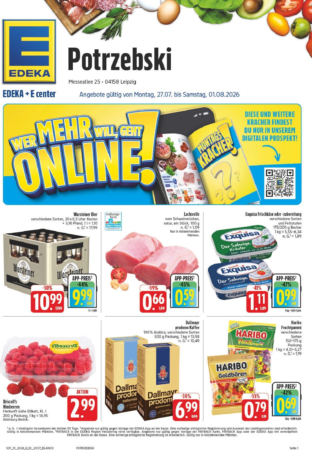 Edeka - Potrzebski Prospekt – von Montag 27.07.2026 bis Samstag 01.08.2026