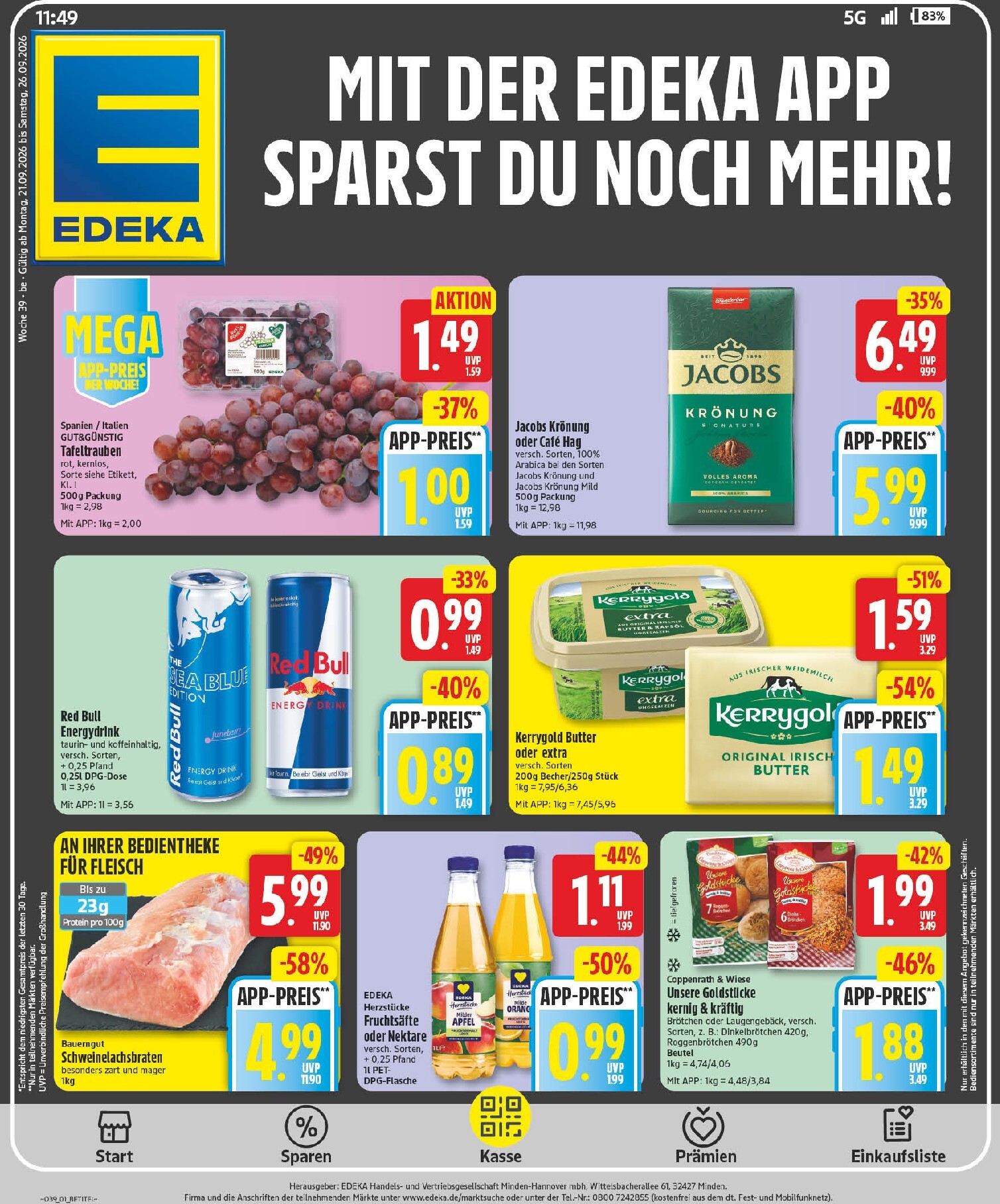 Edeka Prospekt nächste Woche – von Montag 21.09.2026 bis Samstag 26.09.2026