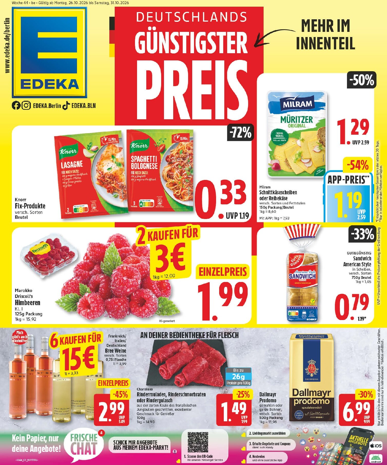 Edeka Prospekt nächste Woche – von Montag 26.10.2026 bis Samstag 31.10.2026