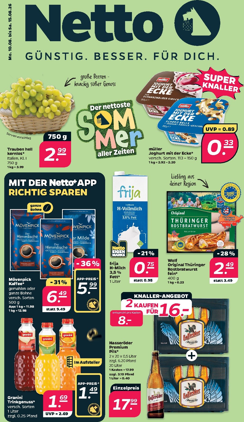 Netto Prospekt nächste Woche – von Montag 10.08.2026 bis Samstag 15.08.2026