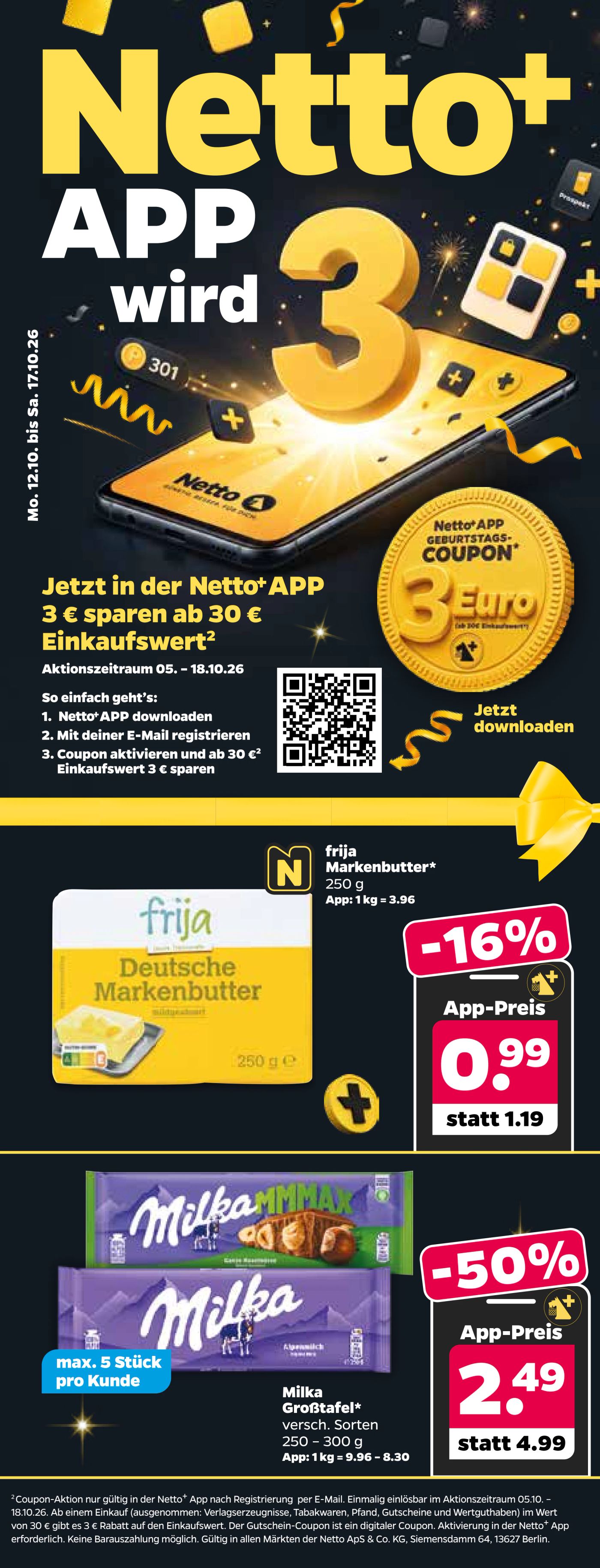 Netto+ - App Prospekt nächste Woche – von Montag 12.10.2026 bis Samstag 17.10.2026