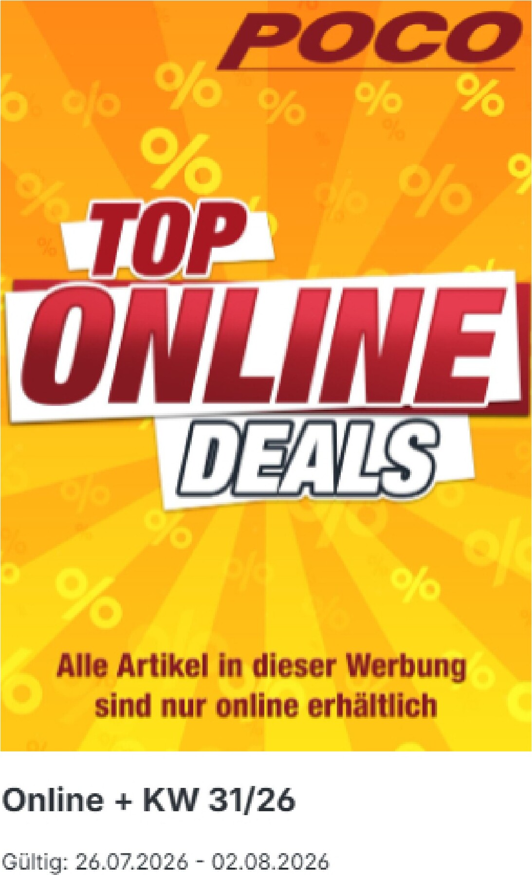 Poco - Online Angebote Prospekt – von Sonntag 26.07.2026 bis Sonntag 02.08.2026