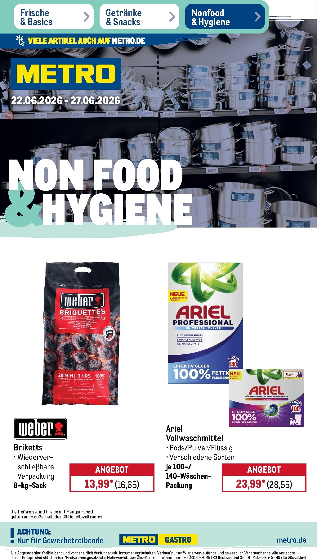 Metro - Non Food Prospekt – von Montag 22.06.2026 bis Samstag 27.06.2026