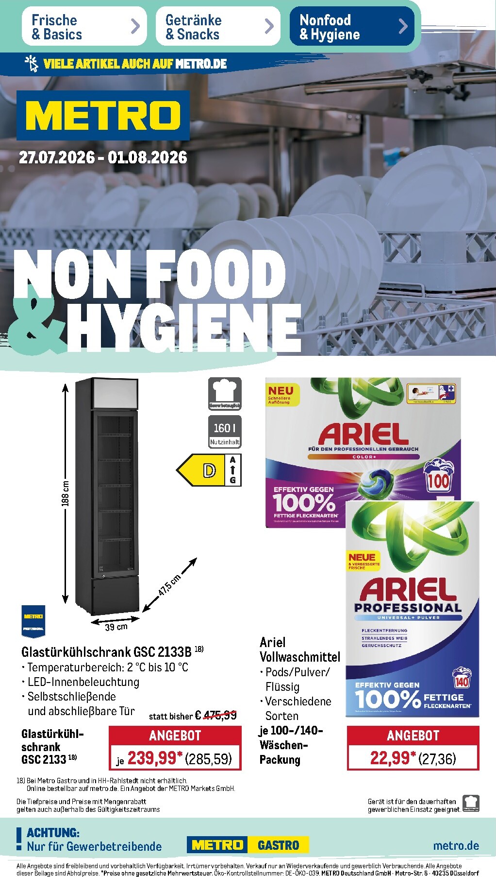 Metro - NonFood Prospekt nächste Woche – von Montag 27.07.2026 bis Samstag 01.08.2026