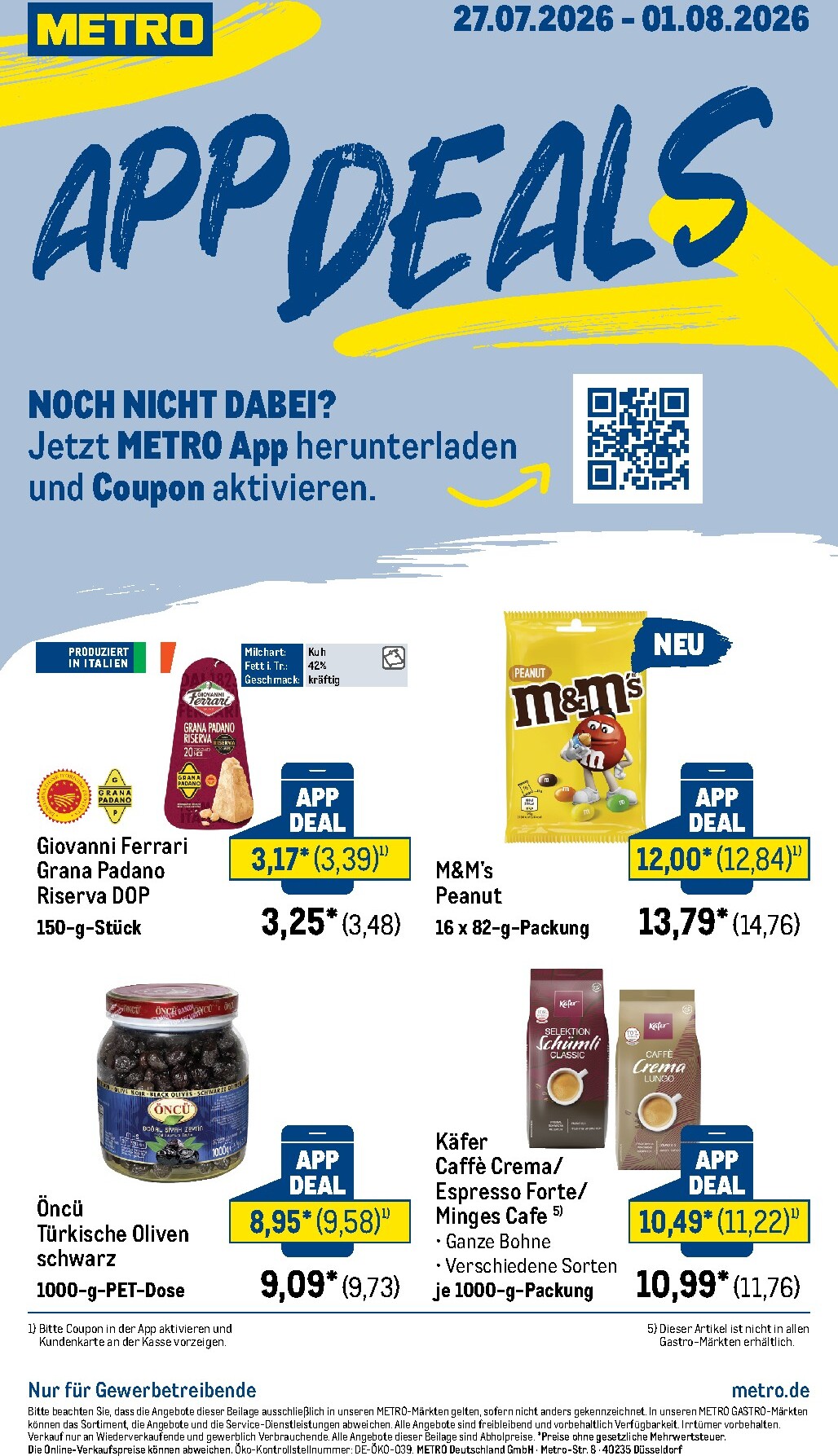 Metro - App Deals Prospekt nächste Woche – von Montag 27.07.2026 bis Samstag 01.08.2026