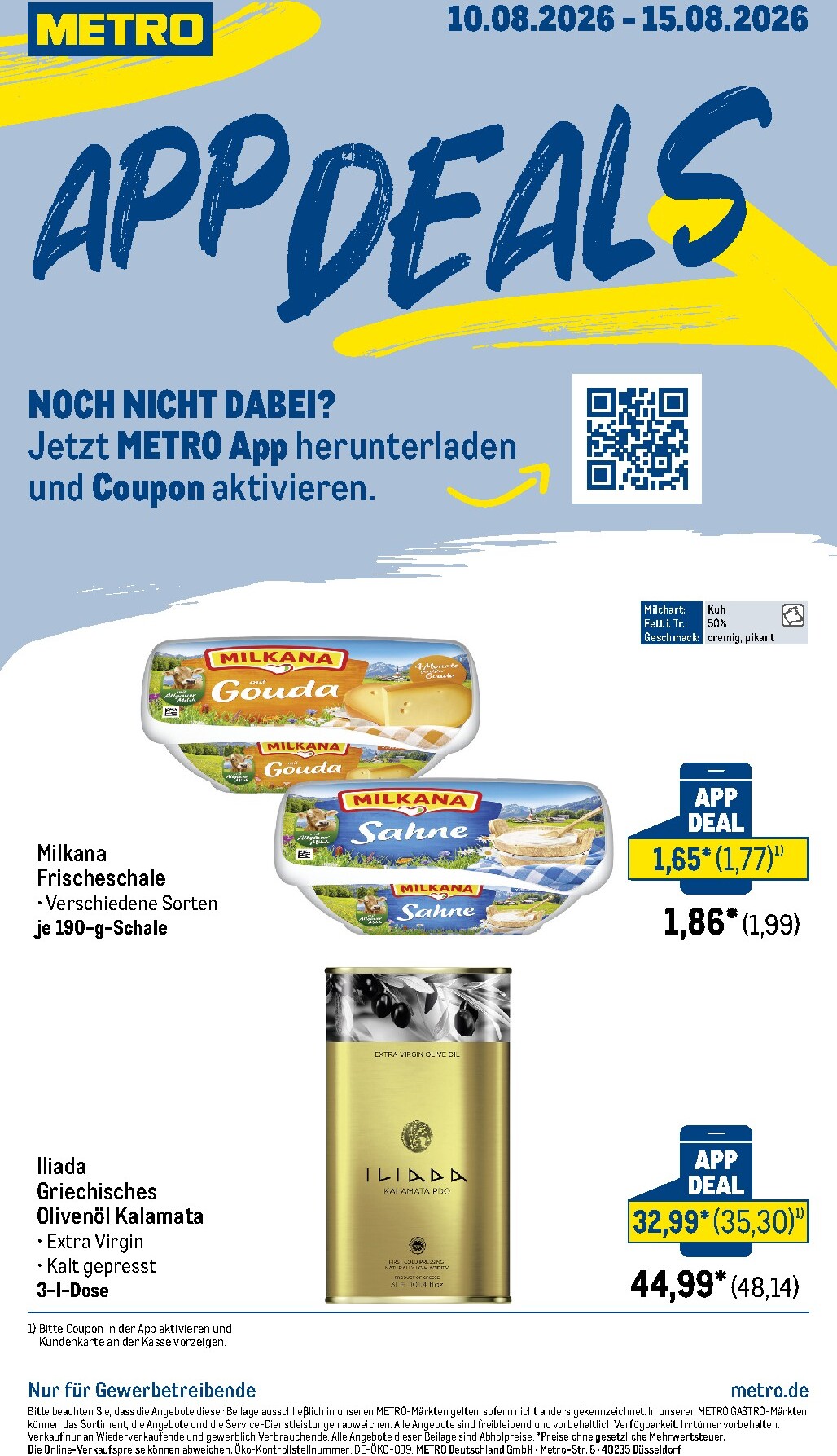 Metro - App Deals Prospekt – von Montag 10.08.2026 bis Samstag 15.08.2026
