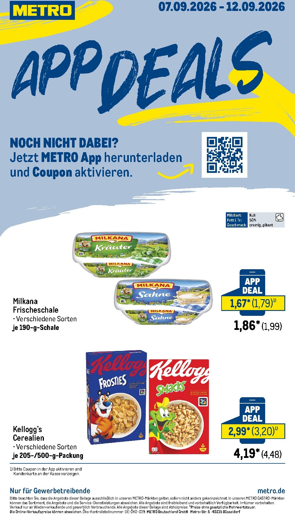 Metro - App Deals Prospekt nächste Woche – von Montag 07.09.2026 bis Samstag 12.09.2026