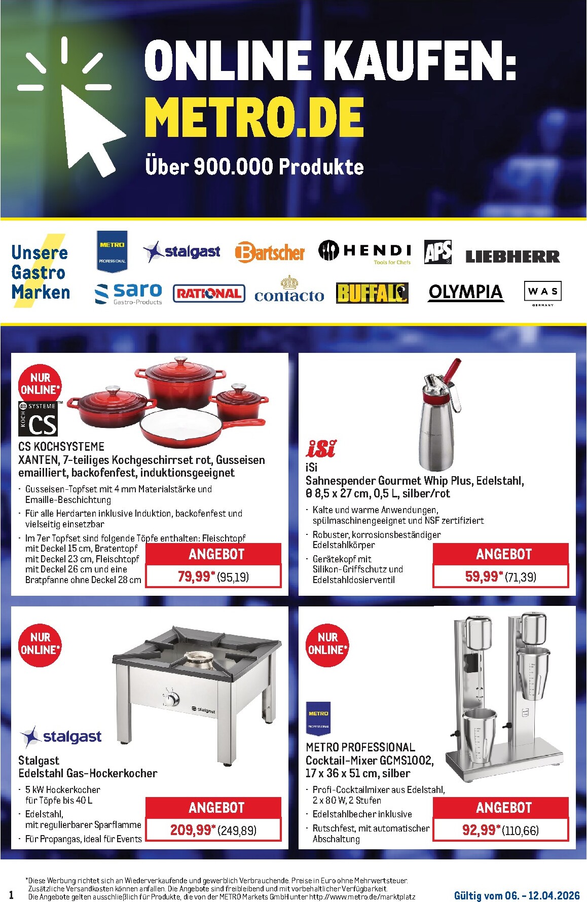 Metro - Online: Wochen-Angebote-Prospekt gültig vom 06.04.2026 bis 12.04.2026