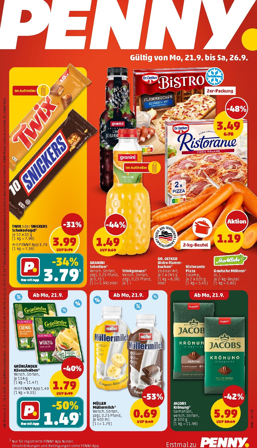 PENNY Prospekt nächste Woche – von Montag 21.09.2026 bis Samstag 26.09.2026