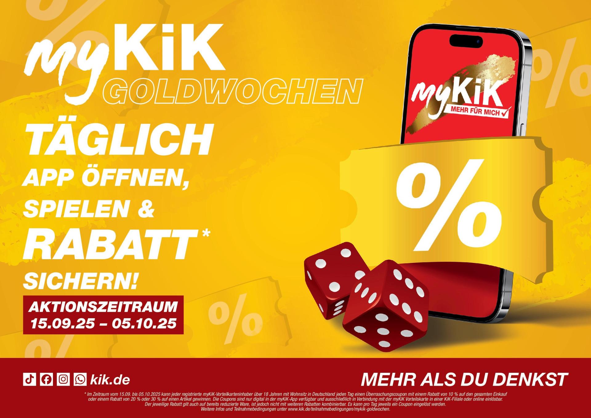 KiK - Goldwochen-Prospekt gültig vom 15.09. bis 05.10.