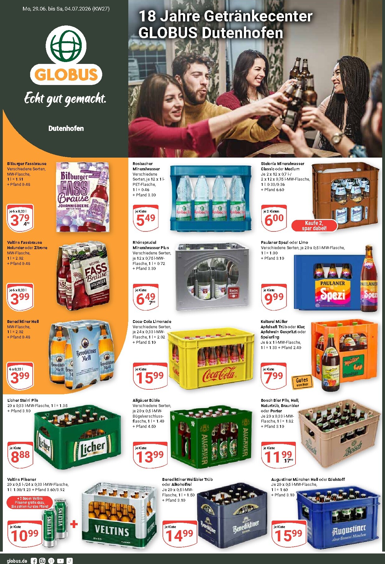 Globus - Dutenhofen Prospekt nächste Woche – von Montag 29.06.2026 bis Samstag 04.07.2026