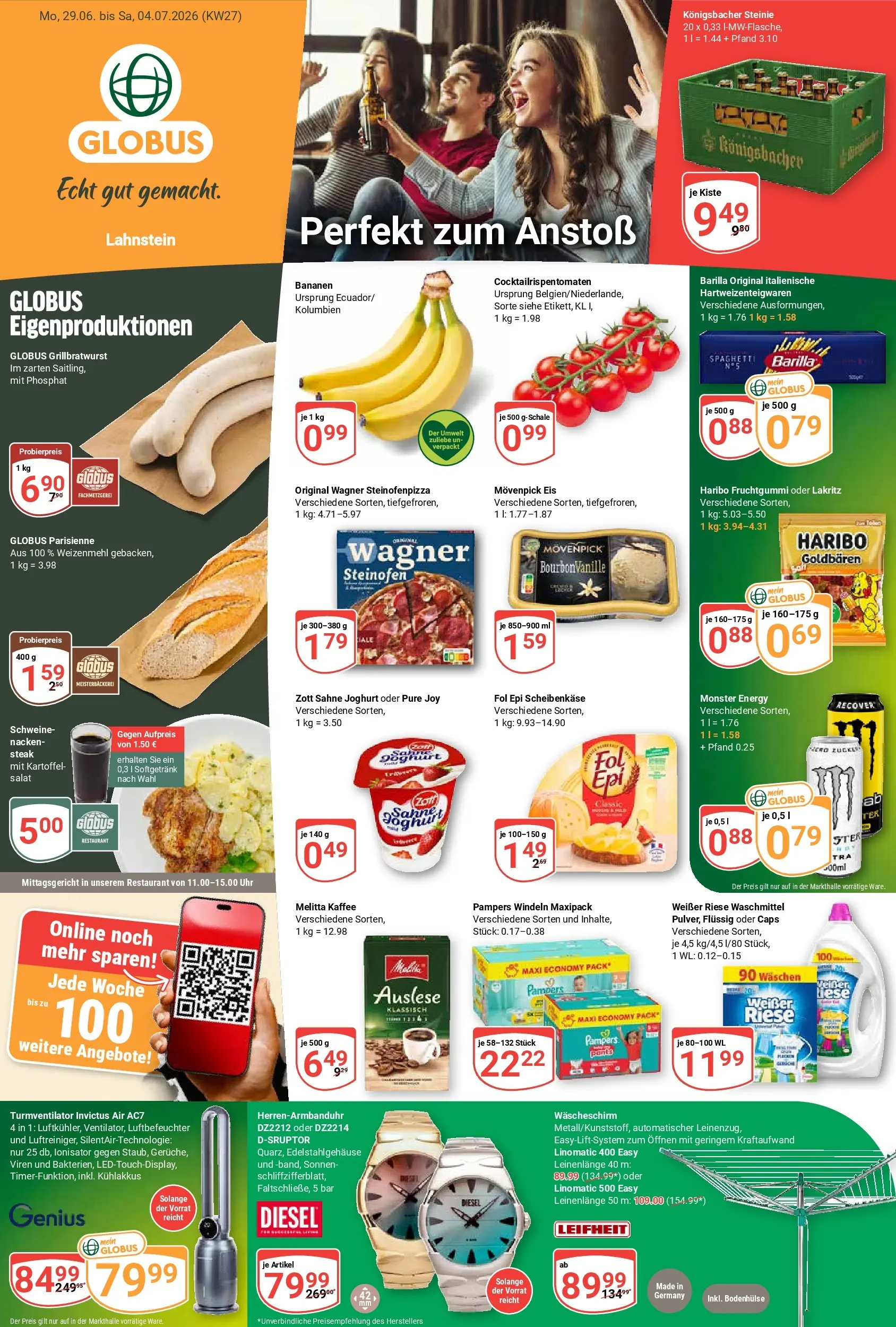 Globus - Lahnstein Prospekt – von Montag 29.06.2026 bis Samstag 04.07.2026