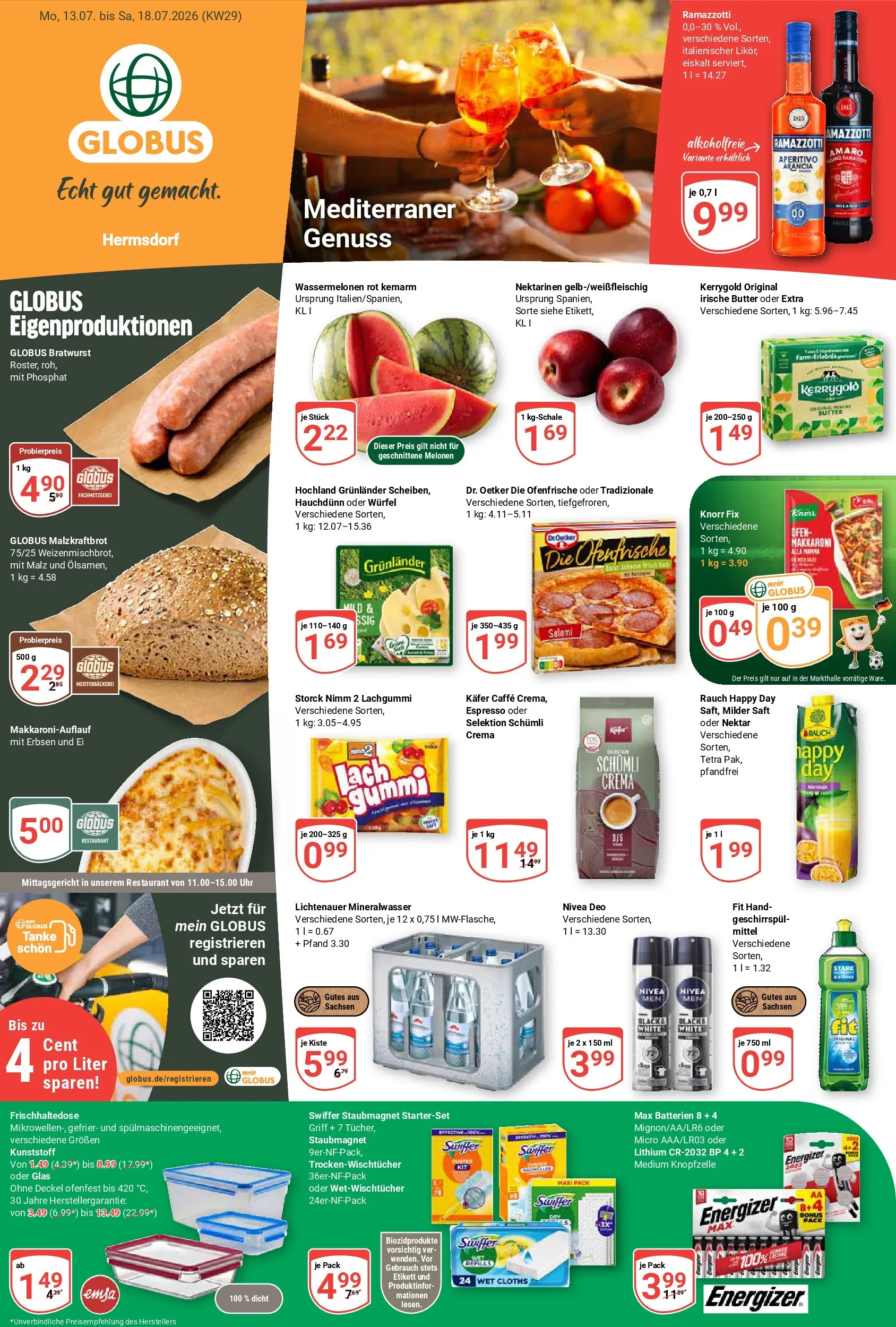 Globus - Hermsdorf Prospekt nächste Woche – von Montag 13.07.2026 bis Samstag 18.07.2026
