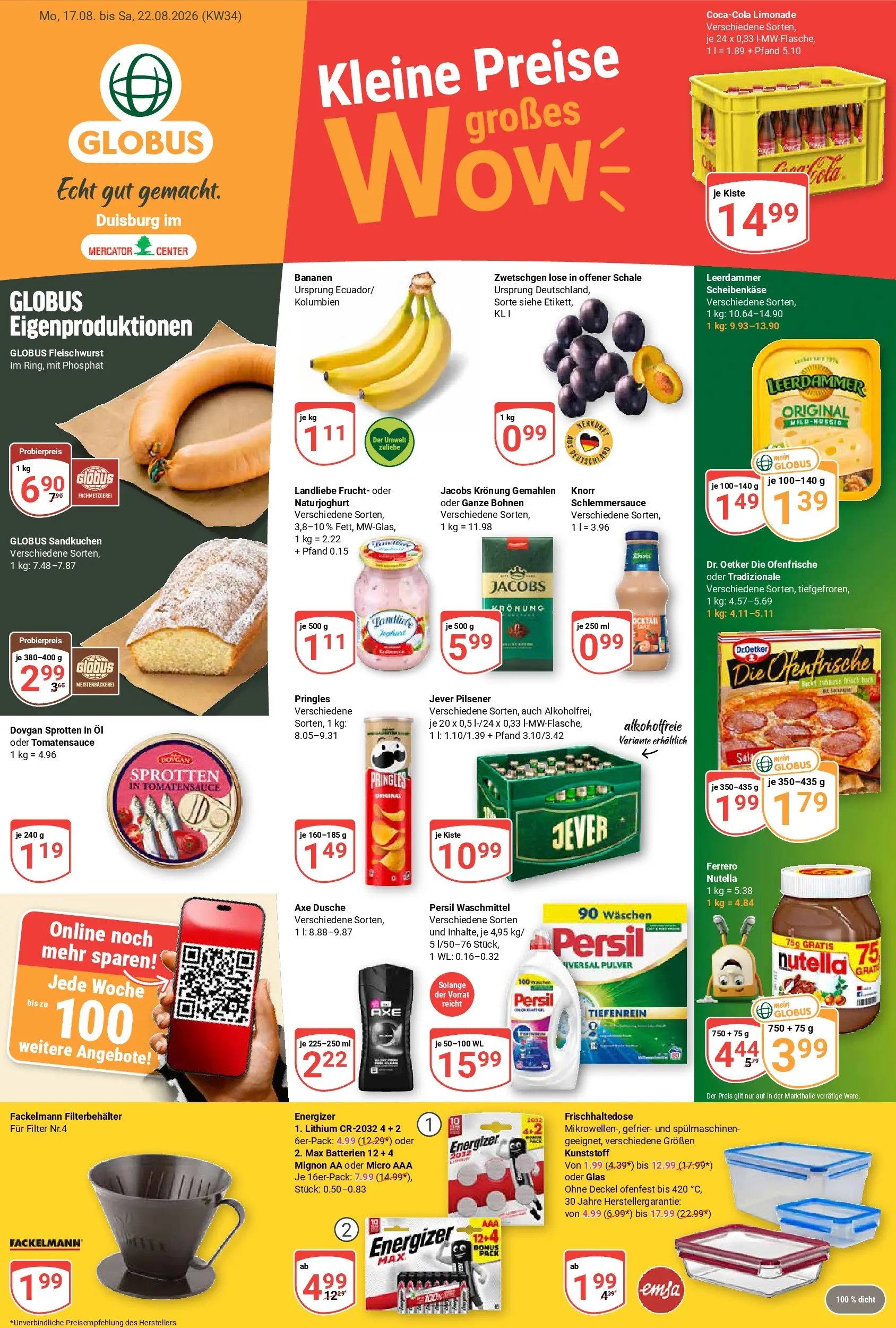 Globus - Duisburg im Mercator Center Prospekt nächste Woche – von Montag 17.08.2026 bis Samstag 22.08.2026