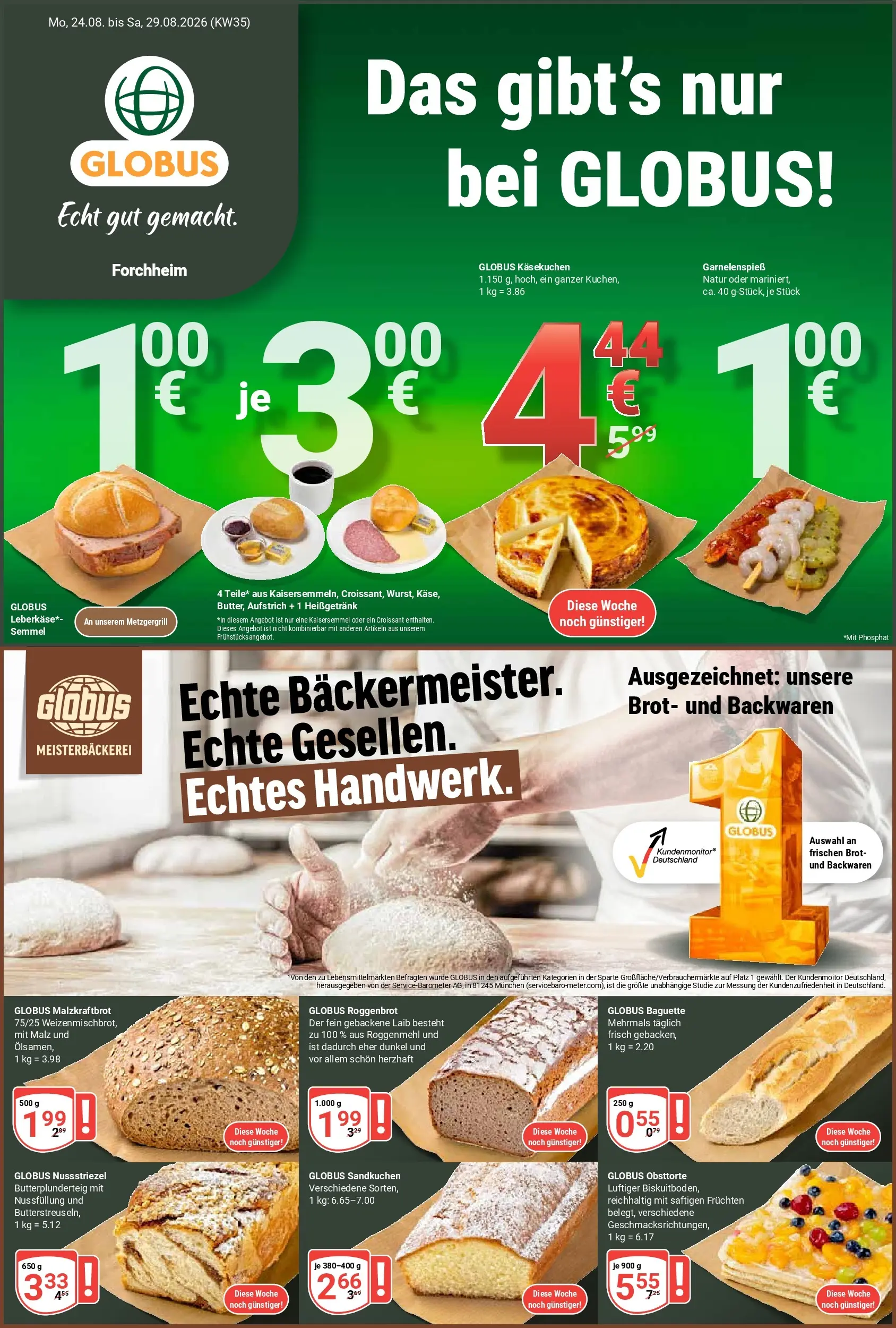 Globus - Forchheim Prospekt nächste Woche – von Montag 24.08.2026 bis Samstag 29.08.2026