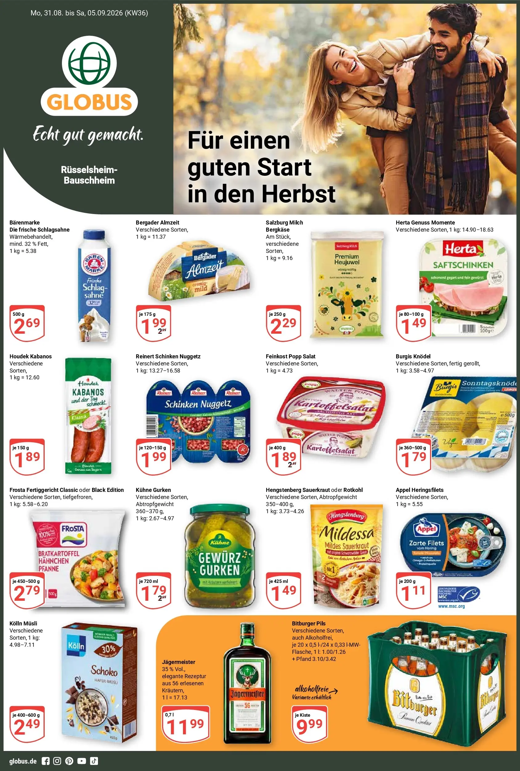 Globus - Rüsselsheim-Bauschheim Prospekt nächste Woche – von Montag 31.08.2026 bis Samstag 05.09.2026