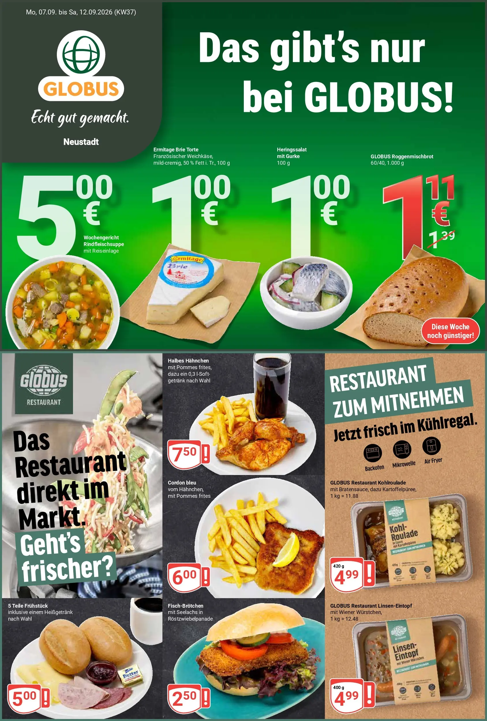 Globus - Neustadt Prospekt nächste Woche – von Montag 07.09.2026 bis Samstag 12.09.2026