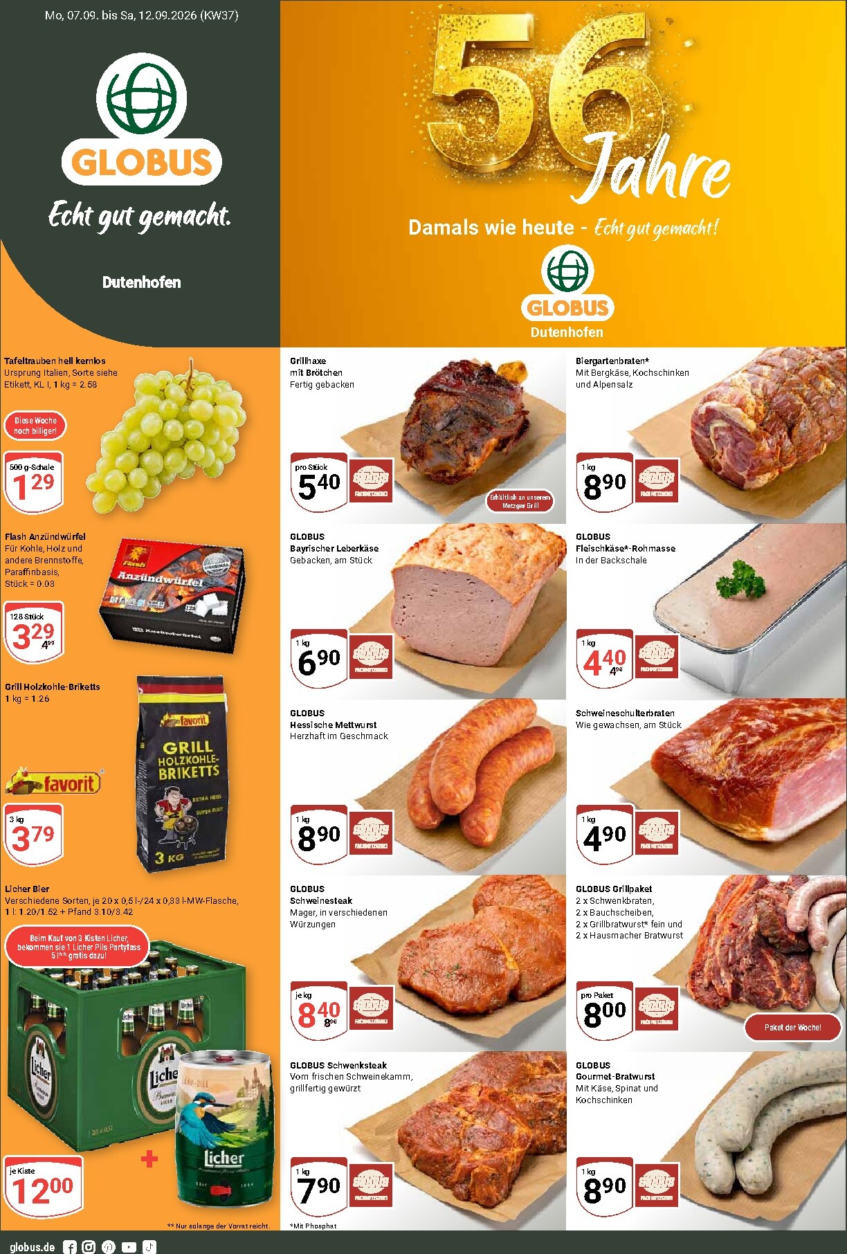 Globus - Dutenhofen Prospekt nächste Woche – von Montag 07.09.2026 bis Samstag 12.09.2026